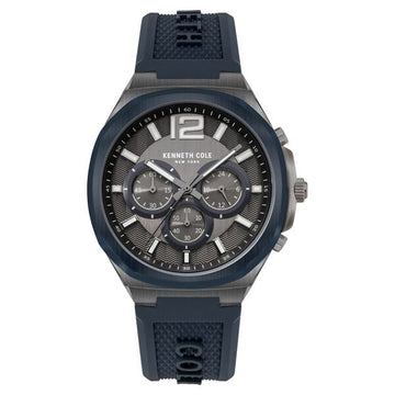 Kenneth Cole Quartz Chronograph Grey Dial Silicone Strap Watch for Men