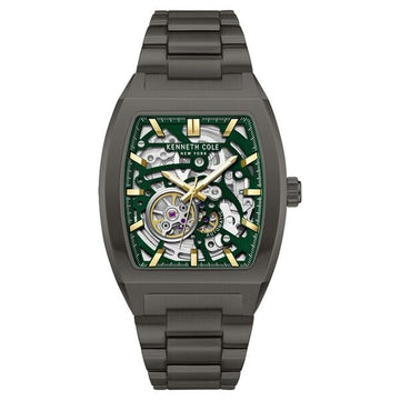 Kenneth Cole Gun Metal Automatic Stainless Steel Bracelet Watch For Men
