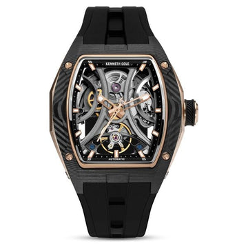 Kenneth Cole Automatic Black Dial Silicone Strap Watch For Men - Limited Edition