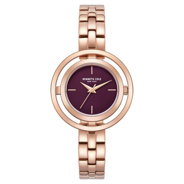 Kenneth Cole Quartz Analog Purple Dial Stainless Steel Strap Watch for Women