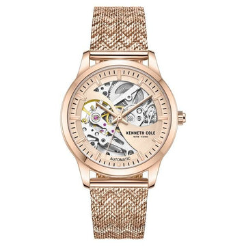 Kenneth Cole Automatic Rose Gold Round Dial Rose Gold Stainless Steel Strap Watch For Women