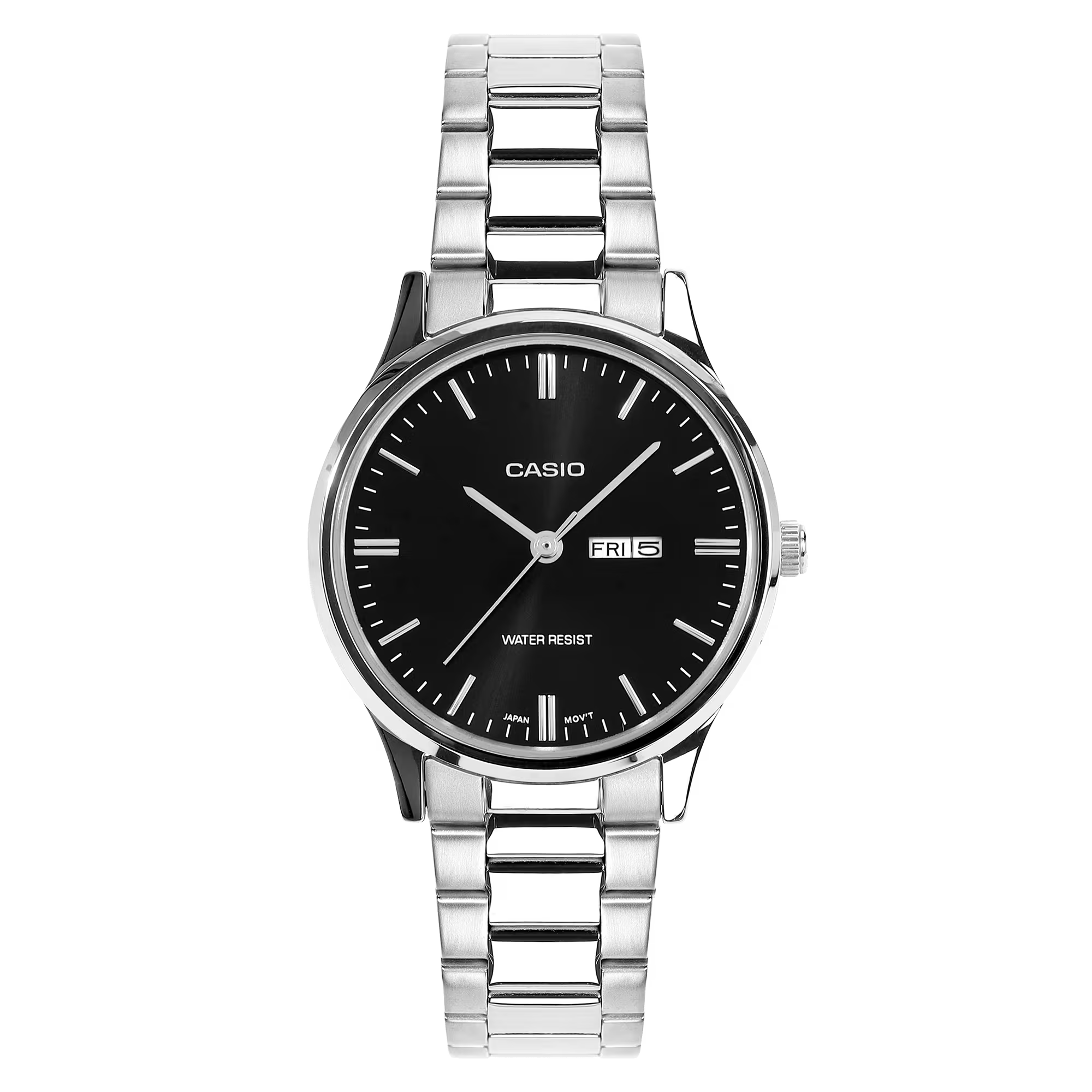 Casio Women Quartz Black Dial Analog Stainless Steel Watch A2501