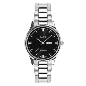 Casio Women Quartz Black Dial Analog Stainless Steel Watch A2501