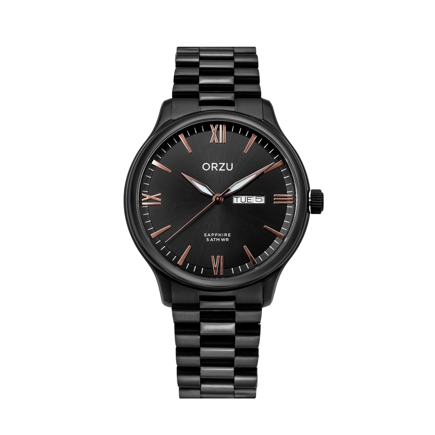 ORZU Analog Day Date Black Dial Men's Watch