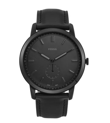 Fossil Men The minimalist - mono Round Black Watches-FS5447