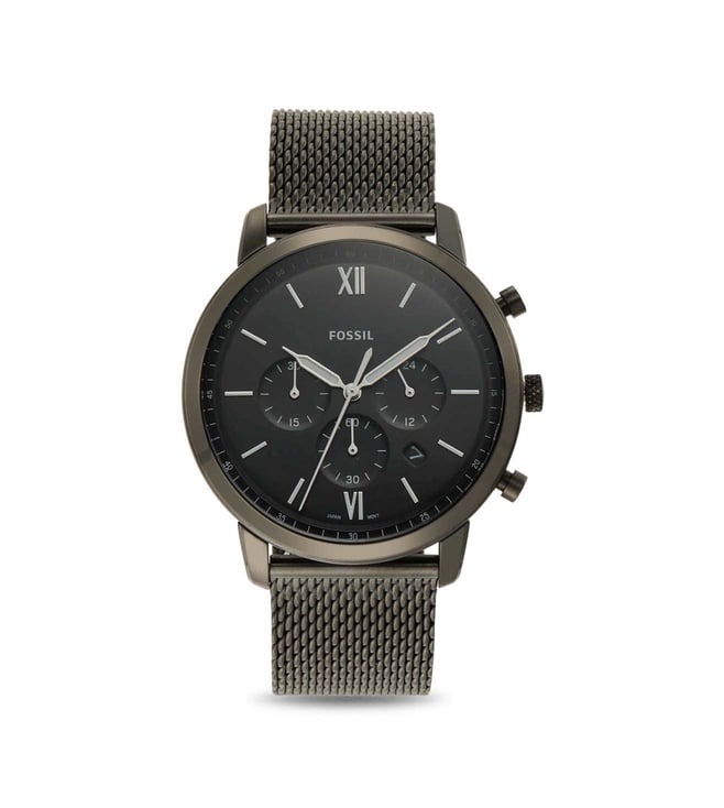 Fossil Neutra Chronograph Smoke Stainless Steel Mesh Watch Fs5699
