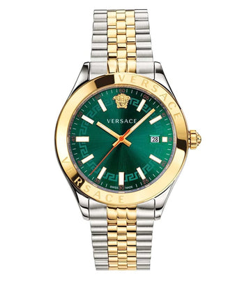 Versace Hellenyium Green Dial Two-Tone Stainless Steel Men'S Watch