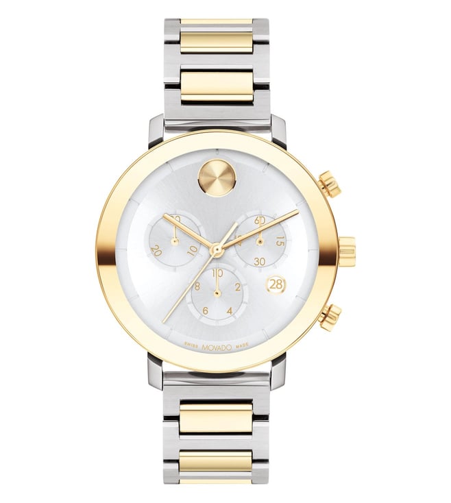 Movado Bold Evolution Swiss Qtz Chrono Silver Round Dial Women's Watch - 3600885