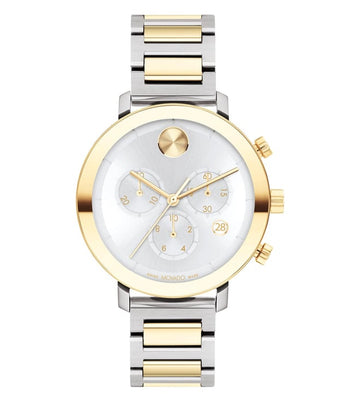 Movado Bold Evolution Swiss Qtz Chrono Silver Round Dial Women's Watch - 3600885