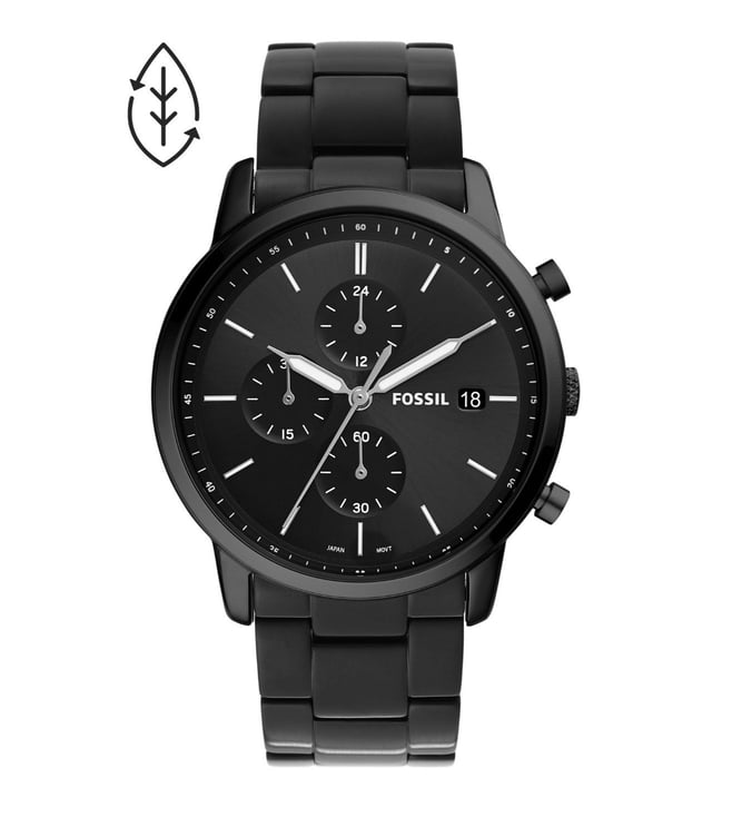Fossil Minimalist Chronograph Black Stainless Steel Watch Fs5848