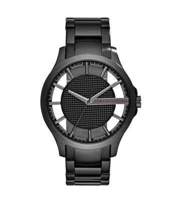 Armani Exchange Three-Hand Black Stainless Steel Watch