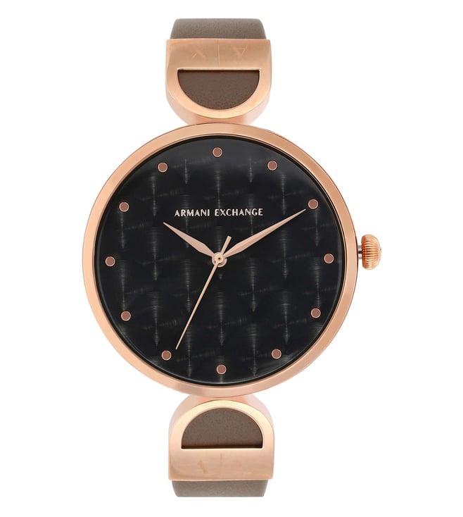 Armani Exchange Three-Hand Matte Gray Leather Watch AX5329