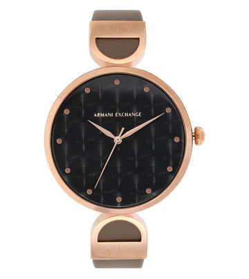 Armani Exchange Three-Hand Matte Gray Leather Watch AX5329