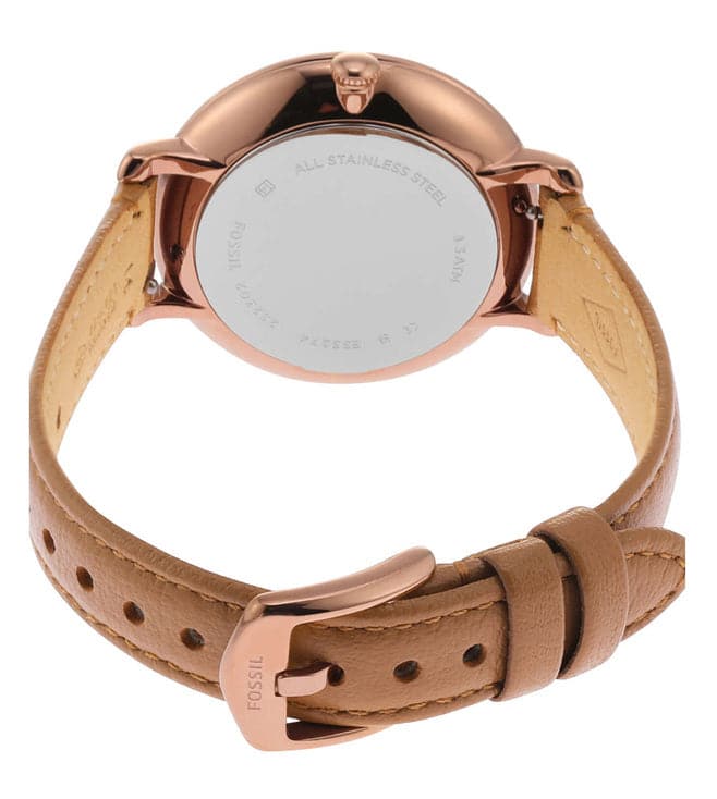 Jacqueline Three-Hand Date Medium Brown LiteHide™ Leather Watch - Kamal Watch Company