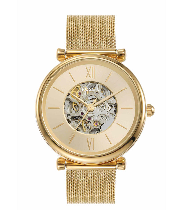 Carlie Automatic Gold-Tone Stainless Steel Watch Mesh Watch