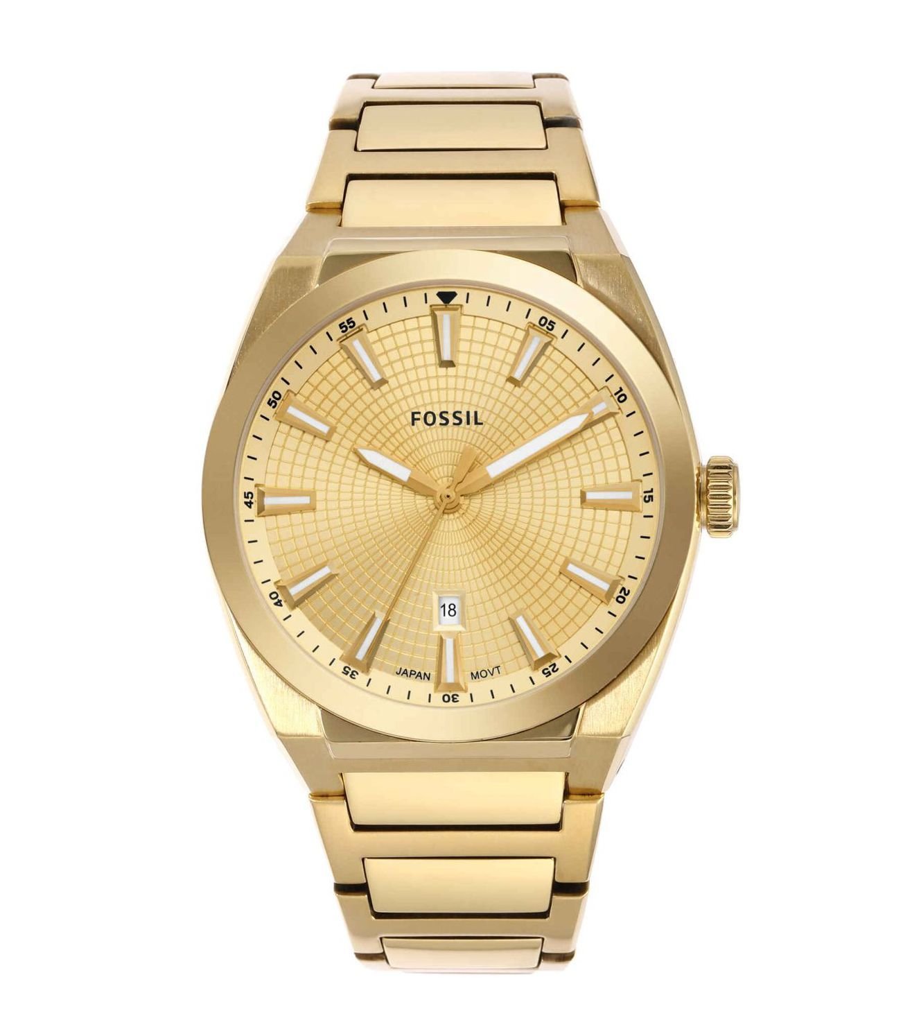 FOSSIL Everett Three-Hand Date Gold-Tone Stainless Steel Watch