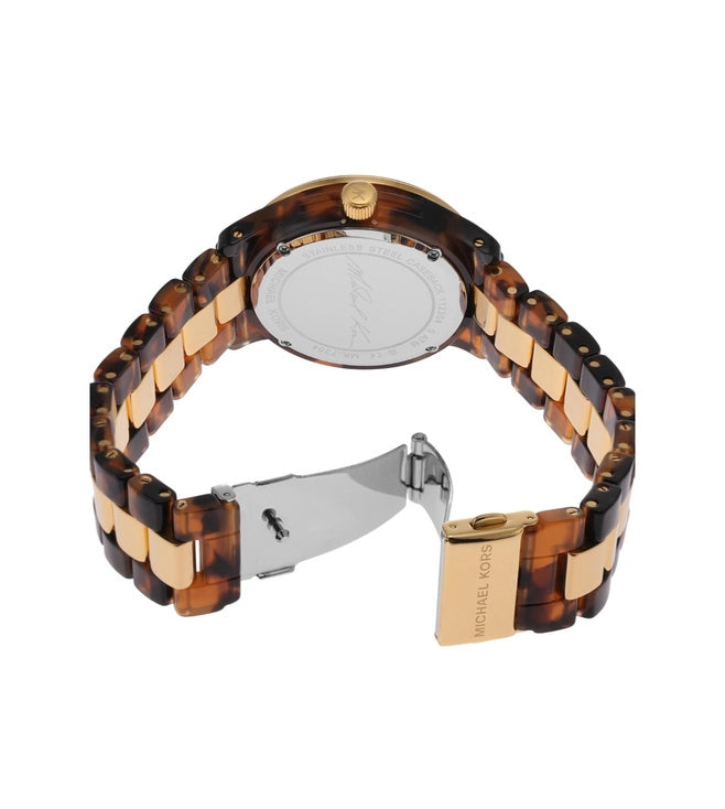 マイケル コース Michael Kors MK7354 - Runway Three-Hand レディース 腕時計 Two-Tone Tort/Go