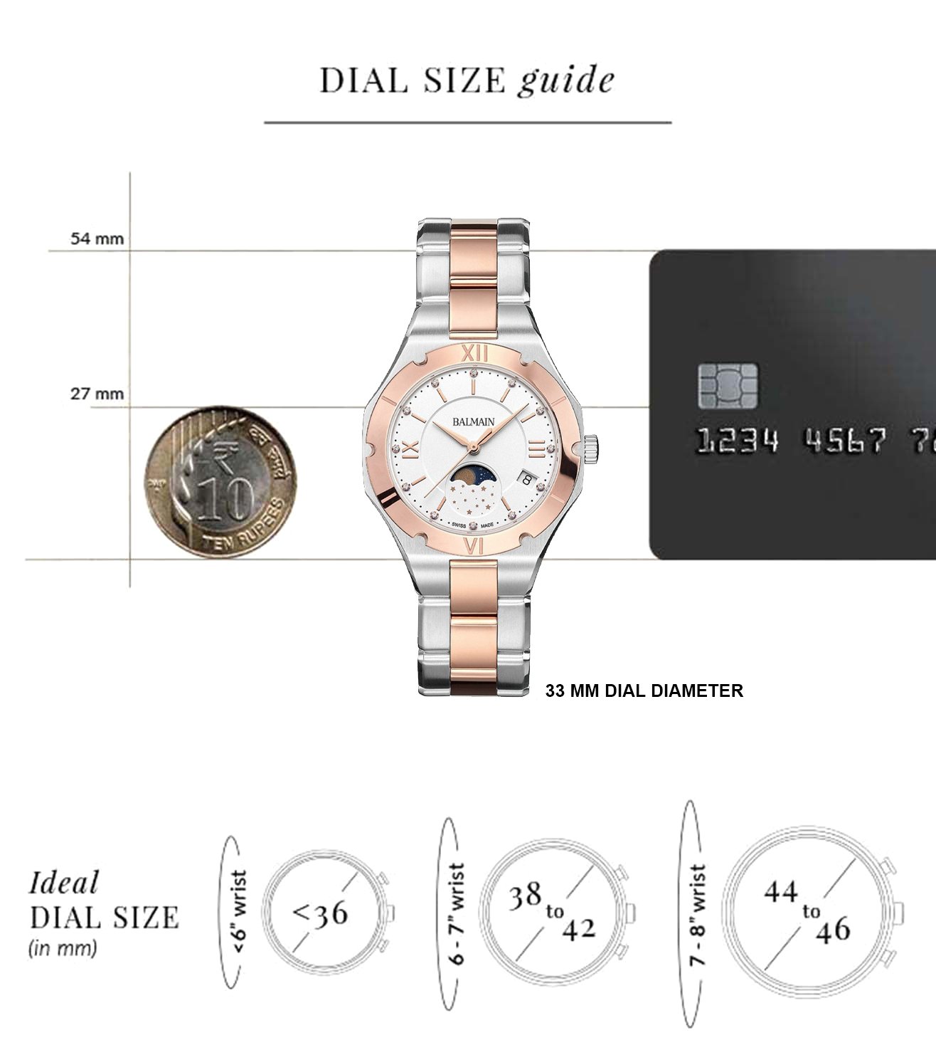 BALMAIN B45983322 Moonphase Swiss Made Analog Watch for Women
