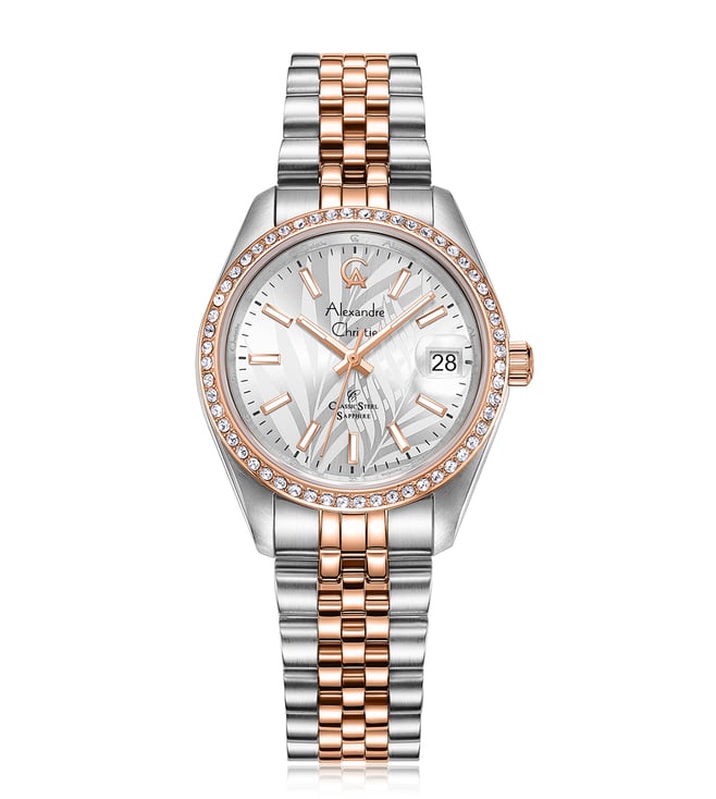 ALEXANDRE CHRISTIE Classic Steel Sapphire Quartz Women 32mm 5012LDBTRRGSL