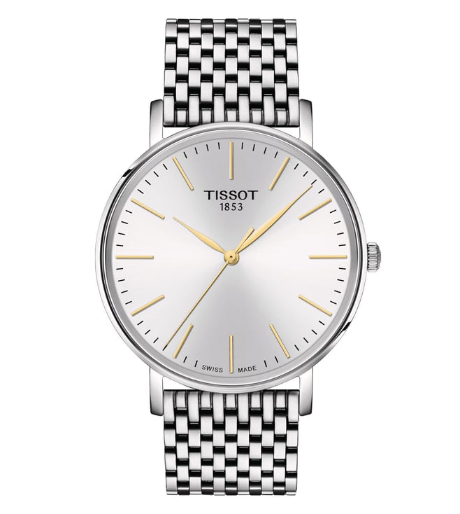 Tissot Everytime Men Quartz White Dial Analog Stainless Steel 34mm T143.210.11.011.01