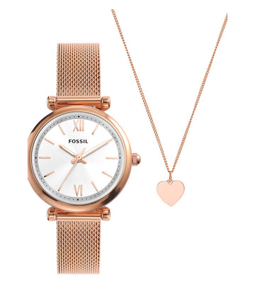 FOSSIL ES5314SET Carlie Analog Watch for Women With Necklace