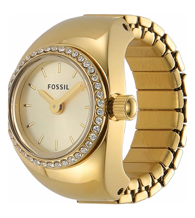 Watch Ring Two-Hand Gold-Tone Stainless Steel