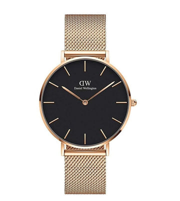 Daniel Wellington Petite Unisex Black Round Dial Analog Watch - DW00100303K
