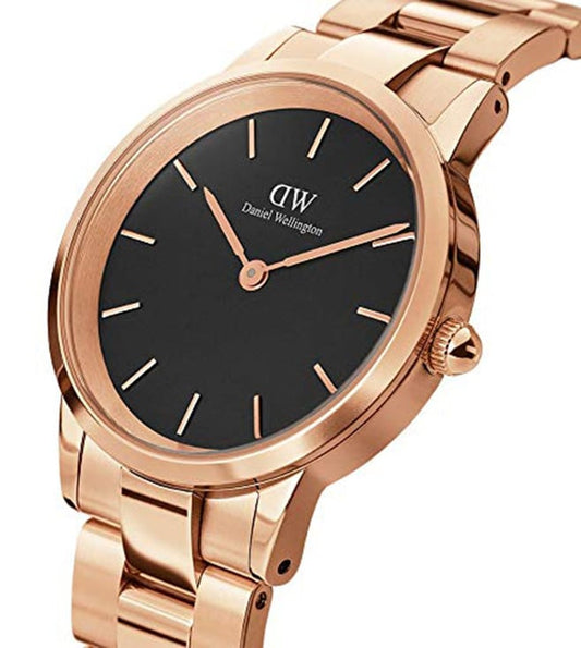 Daniel Wellington Iconic Men Black Round Dial Analog Watch - DW00100344K