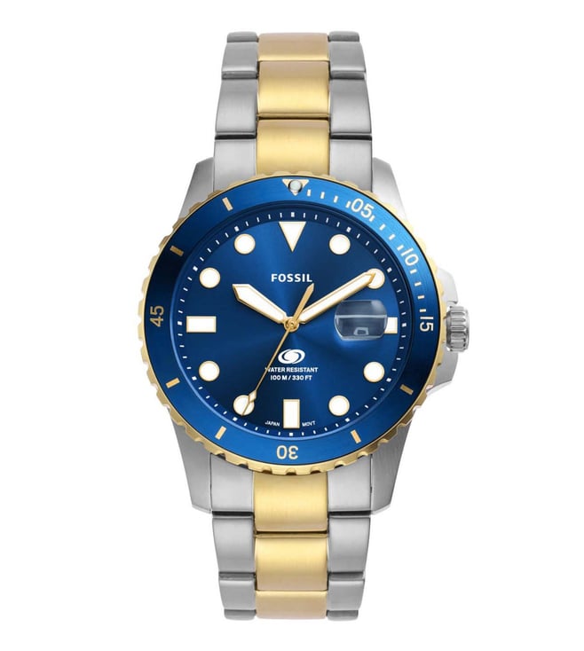 Fossil Blue Dive Three-Hand Date Two-Tone Stainless Steel Watch