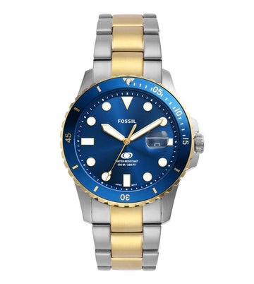 Fossil Blue Dive Three-Hand Date Two-Tone Stainless Steel Watch