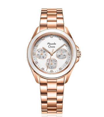 ALEXANDRE CHRISTIE Embellished Quartz Multifunction Women 35mm 2A50BFBRGSL