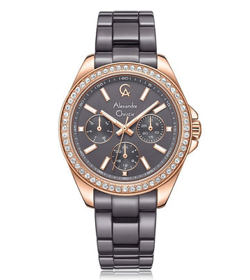 ALEXANDRE CHRISTIE Ceramic Quartz Multifunction Women 34mm 2A74BFBRGGR