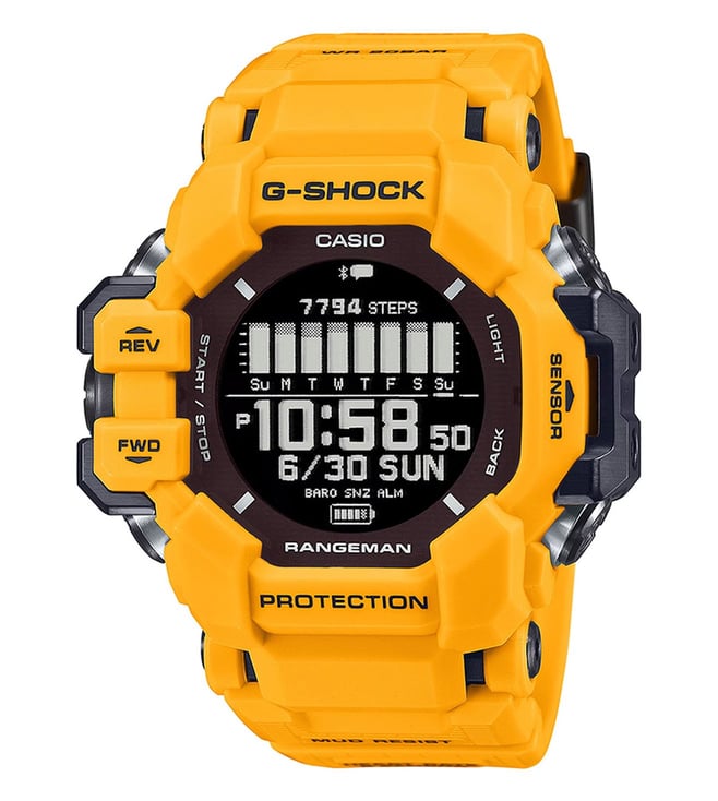 Casio G-Shock GPR-H1000-9DR Digital Dial Yellow Bio-Based Resin Band Men's Watch G1530
