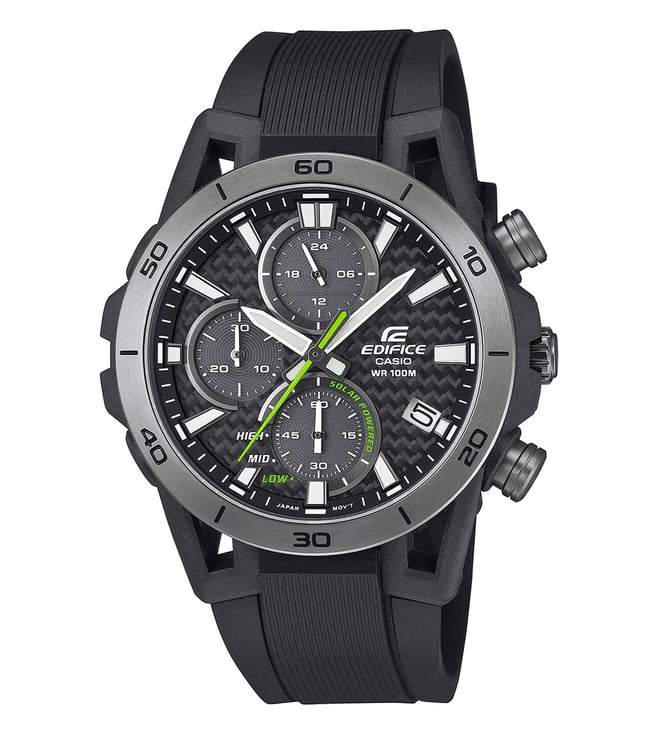 Casio Edifice EQS-960PB-1AVUDF Black Analog Dial Black Resin Strap Men Watch ED630