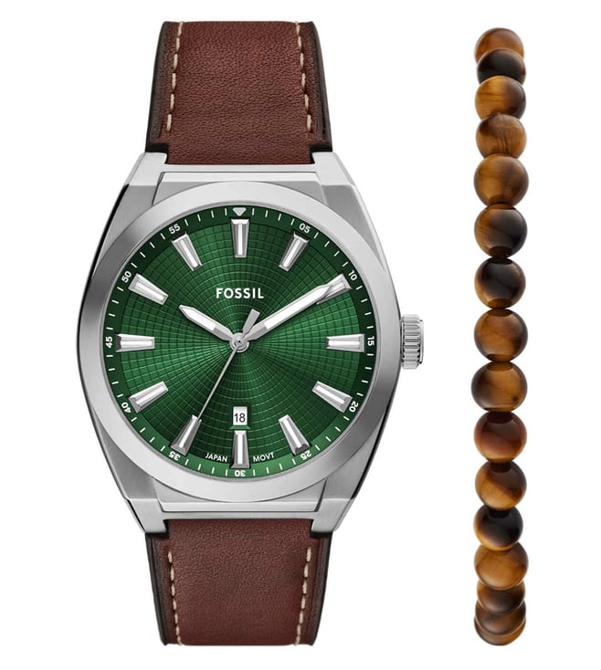 Fossil FS6080SET Everett Analog Watch for Men with Bracelet