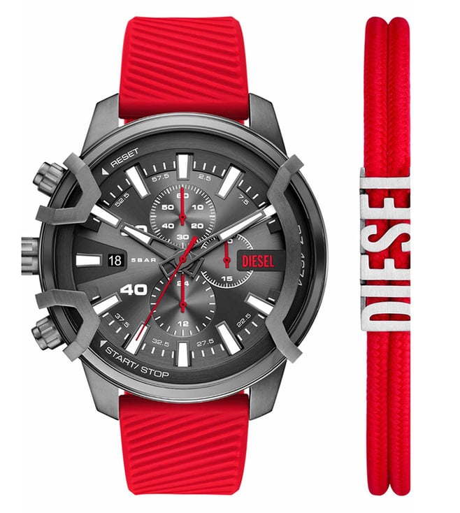 DIESEL DZ4673SET Griffed Analog Watch for Men with Bracelet