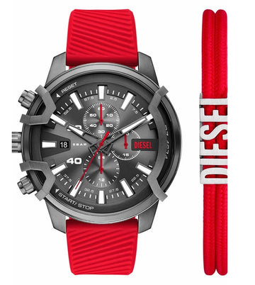 DIESEL DZ4673SET Griffed Analog Watch for Men with Bracelet