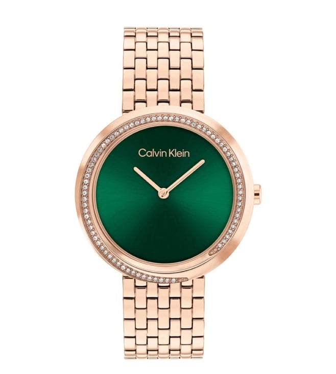 CALVIN KLEIN Twisted Bezel Quartz Watch for Women