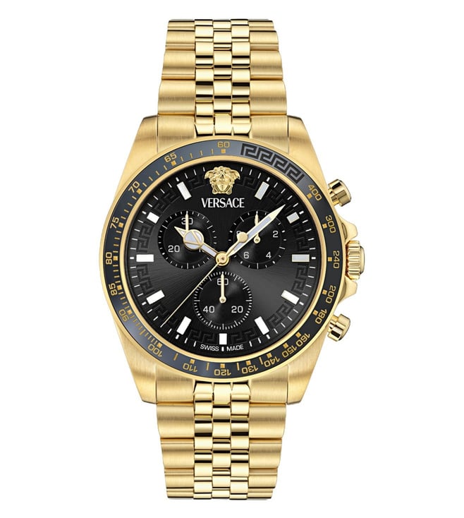 Versace Black Round Dial Analog chrono Men Watch - VE0H00525