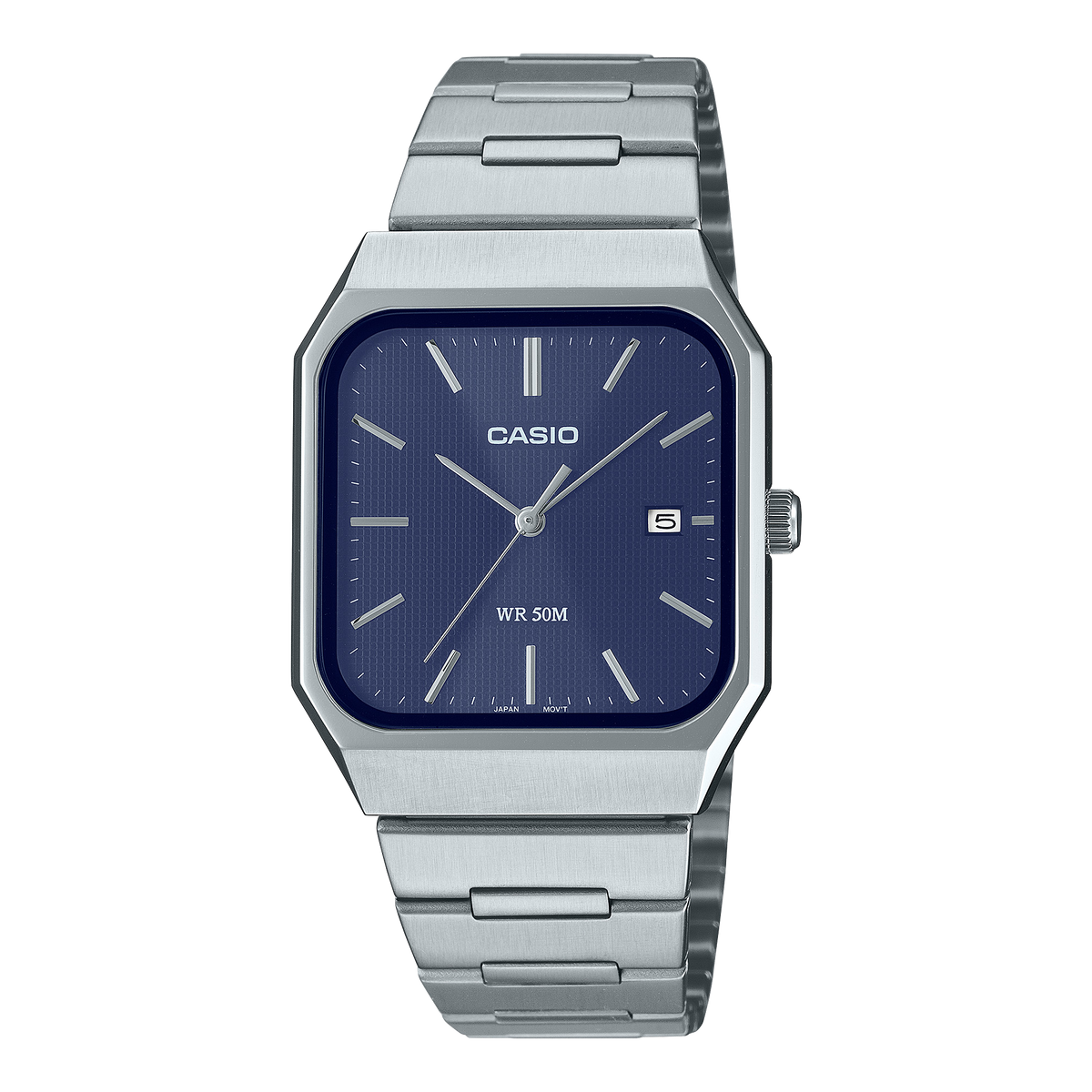 Casio MTP-B185D-2A1V – front three-quarter view