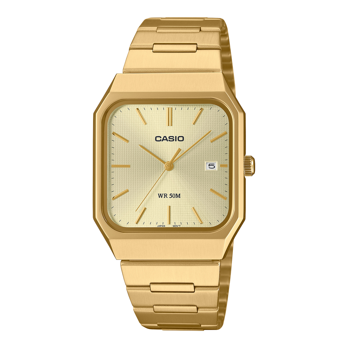 Casio MTP-B185G-9AV – front three-quarter view