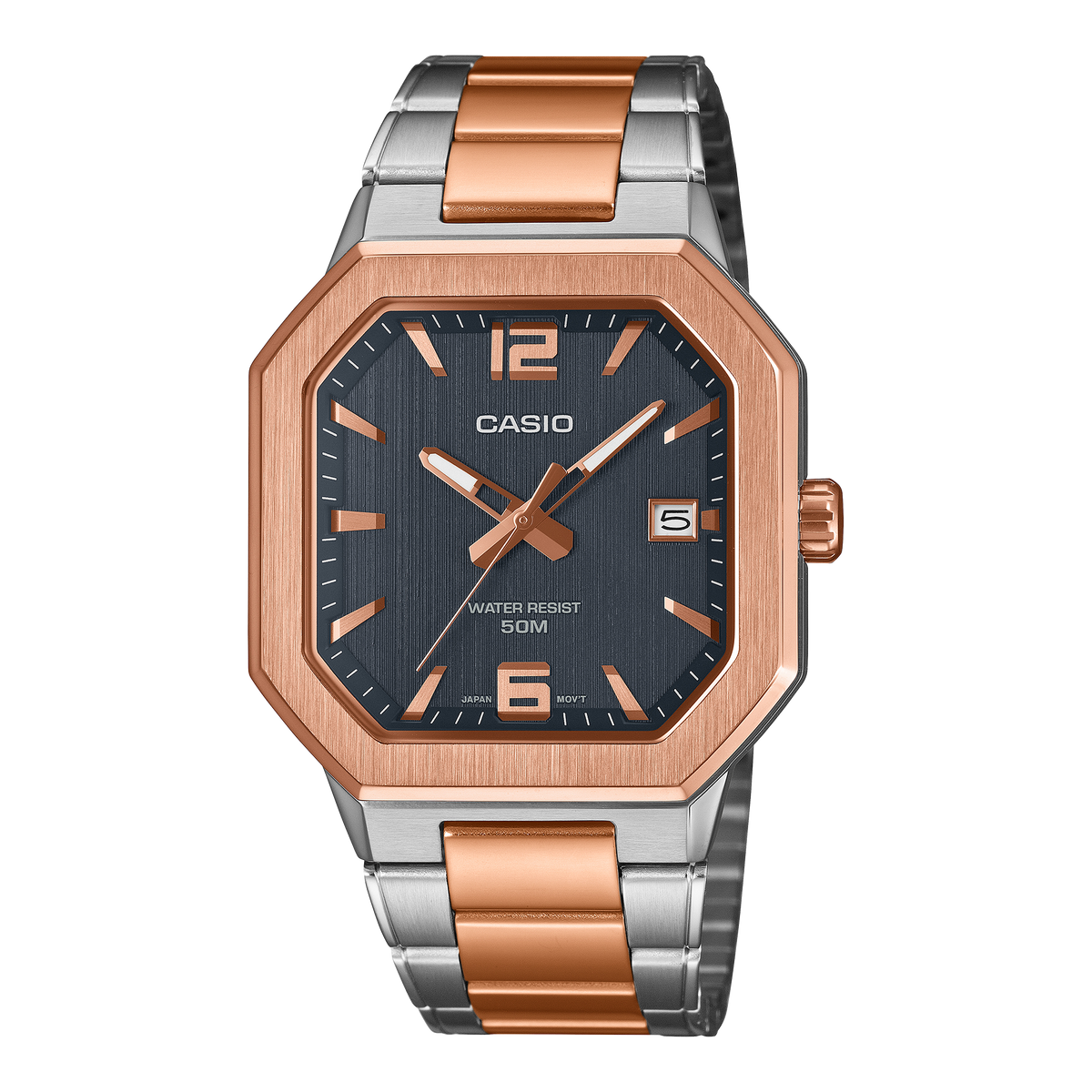 Casio Enticer MTP-B195RG-2AV – front three-quarter view