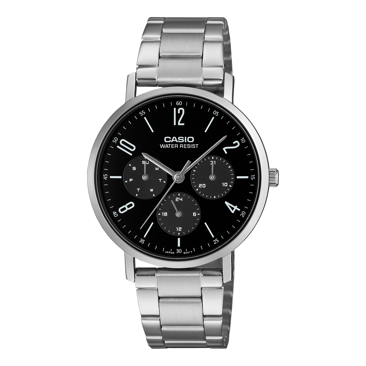 Casio MTP-VT06D-1B – front three-quarter view