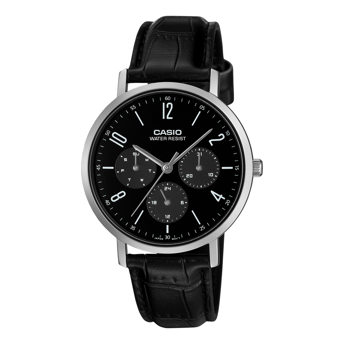 Casio MTP-VT06L-1B – front three-quarter view