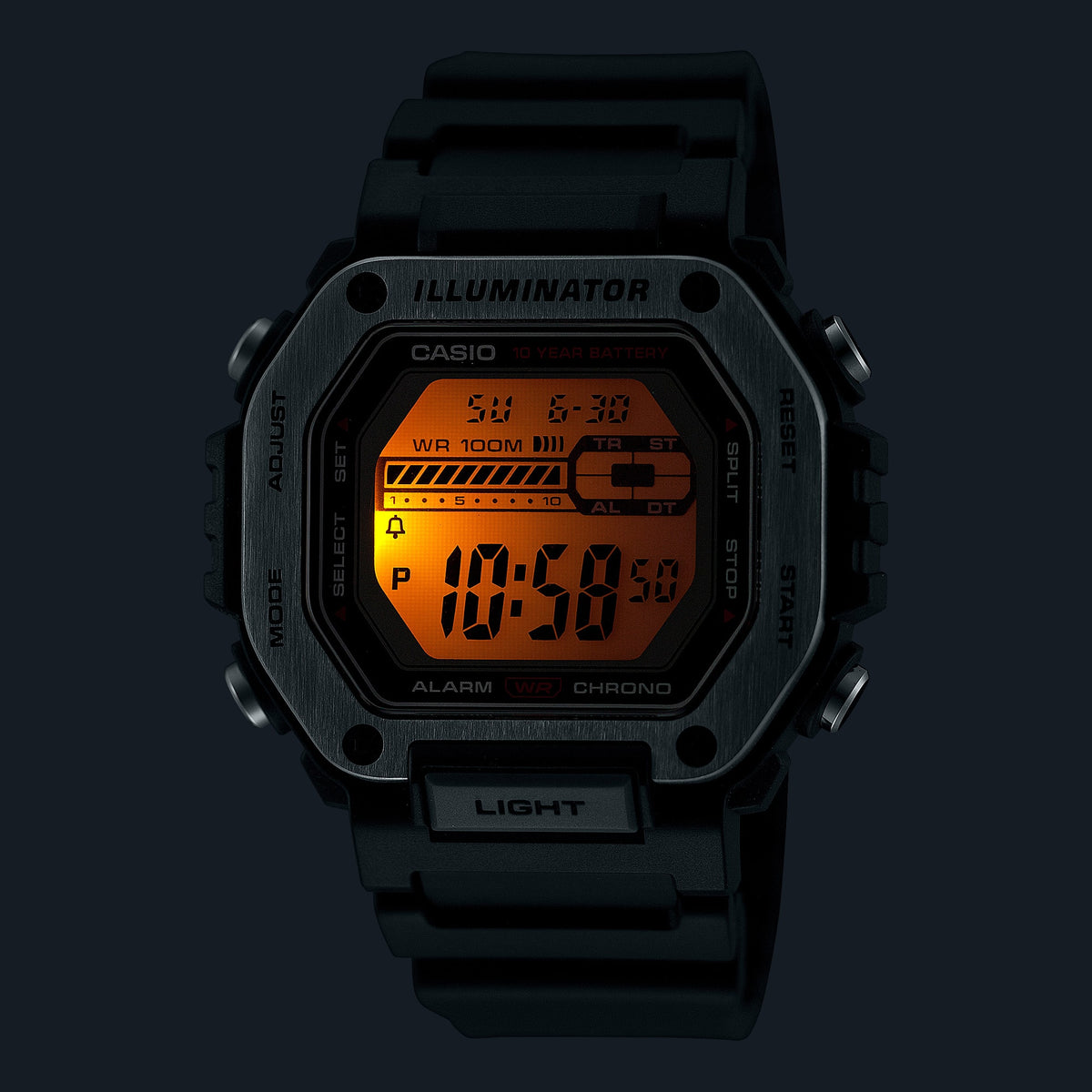 Casio MWD-110H-1AV – illuminated dial