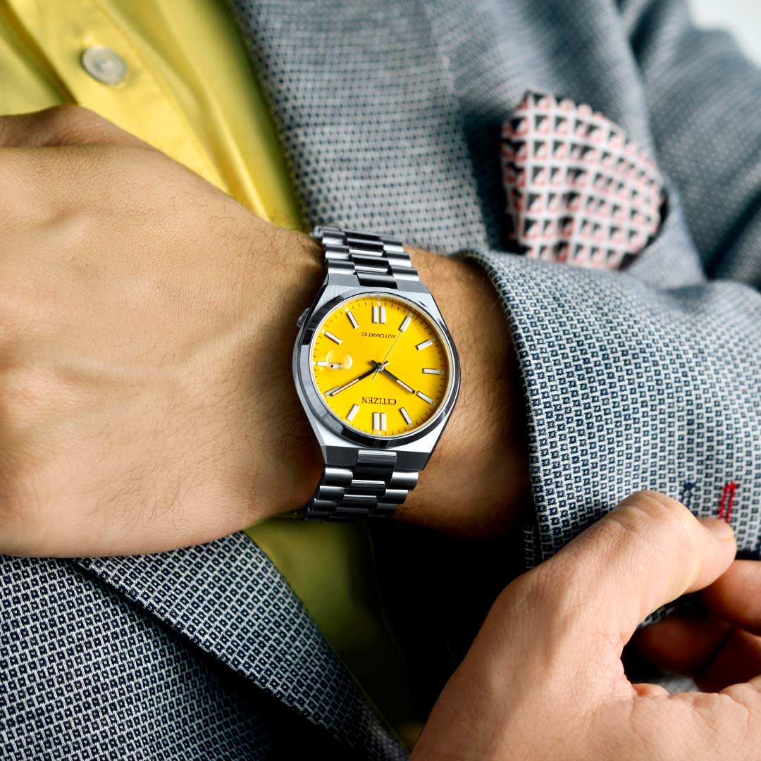 CITIZEN AUTOMATIC GENTS WATCH YELLOW DIAL - NJ0150-81Z - Kamal Watch Company