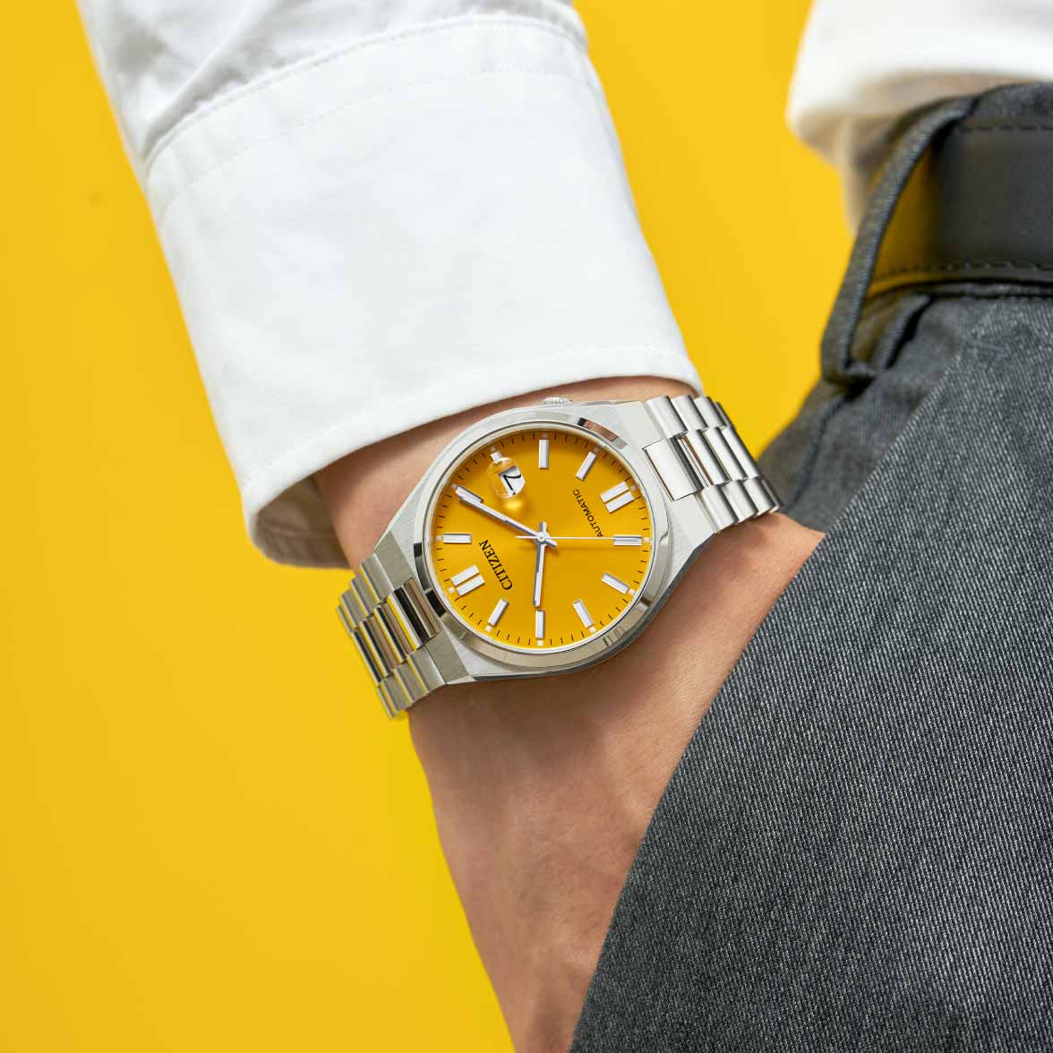 CITIZEN AUTOMATIC GENTS WATCH YELLOW DIAL - NJ0150-81Z - Kamal Watch Company