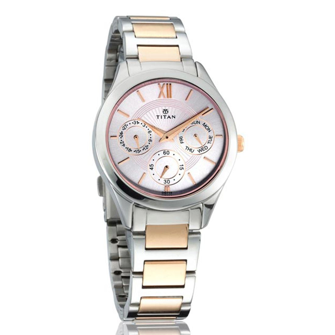 Titan NQ2570KM01 Stainless Steel Analog Rose Gold Dial for Women
