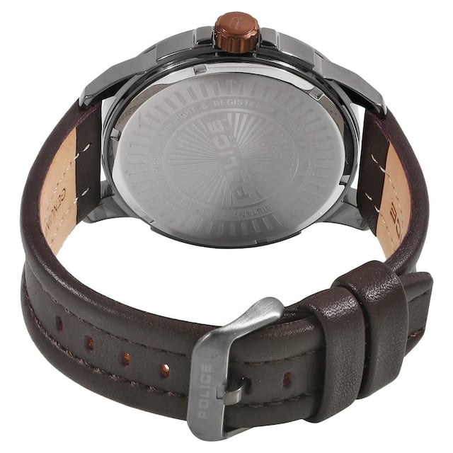Grey Dial Black Leather Strap Watch NCPL15238JSUBN13 - Kamal Watch Company