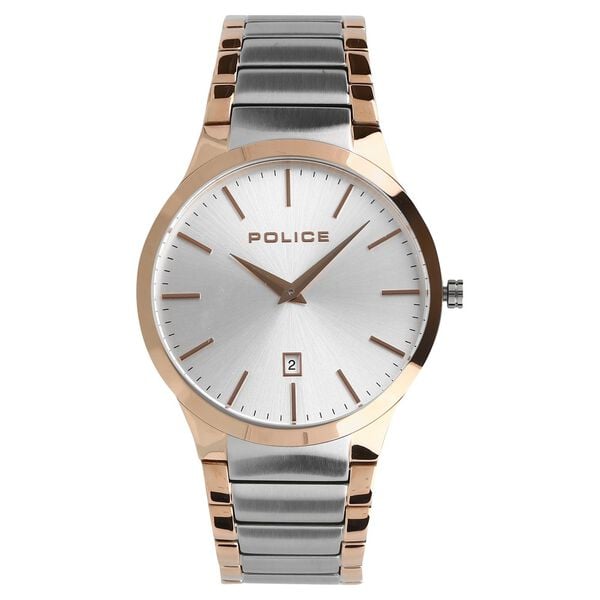 Police Quartz Analog Silver Dial Metal Strap Watch for Men